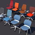 Ergonomic Office Chairs With Various Colors Adjustable Features And Comfortable Design For Modern Workspaces 3d model