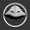 Shiny Metallic Streamlined Object With Smooth Surface And Reflective Loop Design