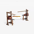 Traditional Wooden Blacksmith Anvil Stands With Iron Tools And Leather Straps