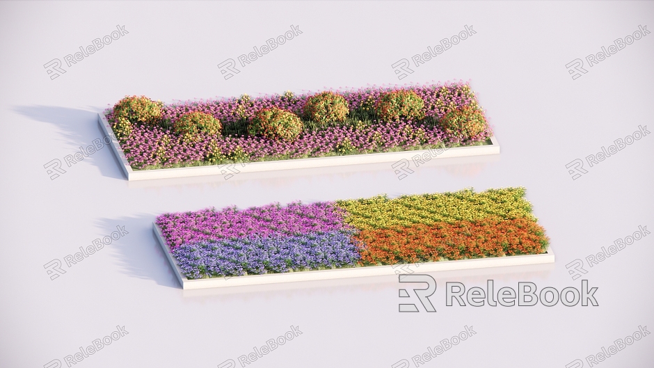 Modern flower bed flower pond model