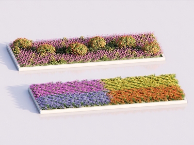 Modern flower bed flower pond model