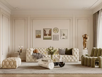 French Living Room Home Living Room 3d model
