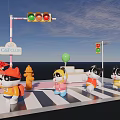Cartoon Cats Themed Photo Spot With CAT CLUB Sign Traffic Lights Zebra Crossing And Balloons