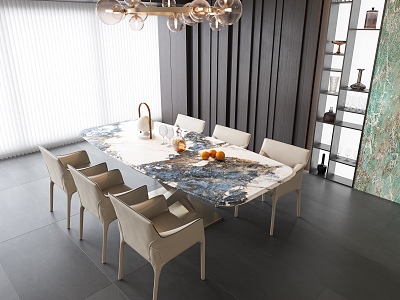 Modern Miloti Minotti Home Dining Table and Chair Combination Dining Chair model