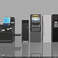 Modern Household Appliances Collection Featuring Cash Register Refrigerator And Air Conditioner