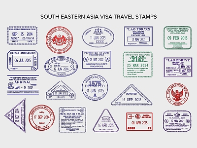 Travel Seal Immigrant Travel International Visa Retro Postmark Seal Engraving Mail model