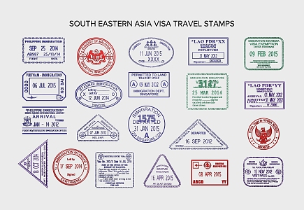 Travel Seal Immigrant Travel International Visa Retro Postmark Seal Engraving Mail 3d model