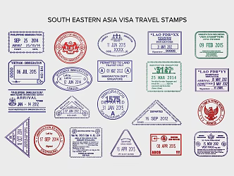Travel Seal Immigrant Travel International Visa Retro Postmark Seal Engraving Mail 3d model