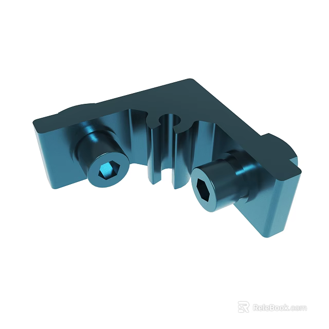 Metal Mechanical Component With Cylindrical Holes For Industrial Application 3d model 