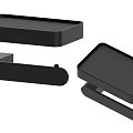Black Modern Door Handles With Flat Panel Designs And Various Base Styles 3d model