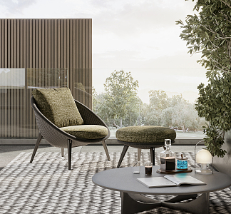 Modern Minotti Outdoor Tables and Chairs 3d model