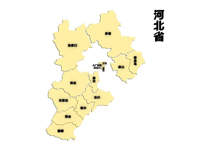 Clear Detailed Hebei Province Map Showing Administrative Regions And Labels 3d model