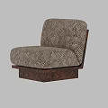 Modern Single Sofa With Geometric Pattern Fabric Upholstery And Wooden Base