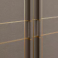 Modern Dark Gray Wardrobe Doors With Gold Lines Sleek Design In Living Room