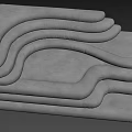 Modern Sectional Sofa With Layered Backrests And Curved Design In Beige Fabric
