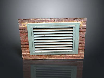 Industrial Brick Wall Mounted Metal Ventilation Grille Equipment with Grid Design 3d model