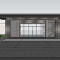 Modern gate The main entrance gate of a community 3d model