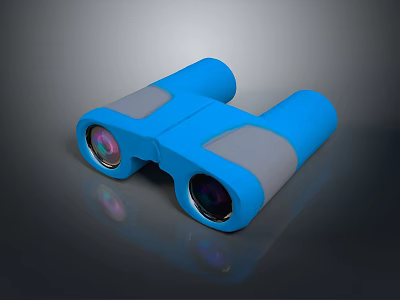 Blue And Gray Binoculars Ideal For Observing Stunning Scenic Landscape View 3d model