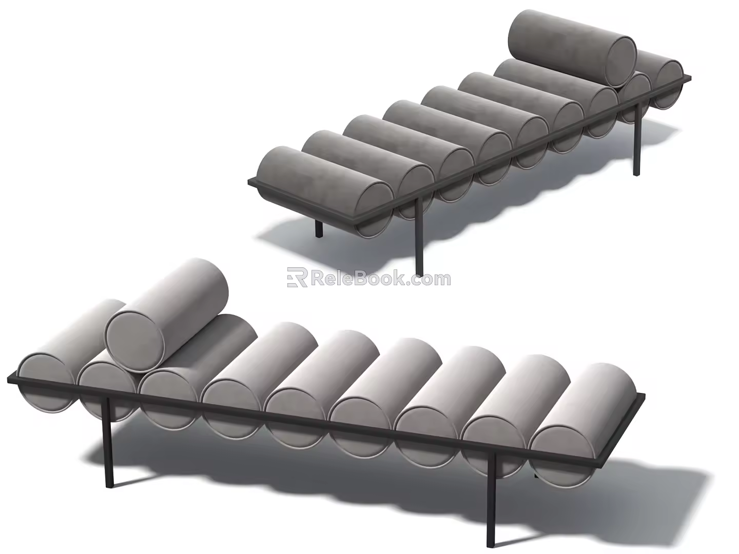 Cream Style Bench Long Sofa Stool Light Luxury Bed End Stool Shoe Changing Stool Cloakroom Bench 3d model