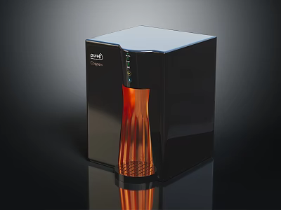 Modern Kitchen Appliance Pretty Brand Coffee Maker With Black Design Transparent Front And Orange Interior 3d model