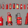 Red Fire Extinguishers And Safety Equipment For Home Office Use
