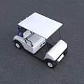 White Golf Cart With Two Seats Roof And Black Wheels Design