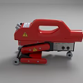 Red Handheld Electric Power Tool With Warning Labels Wheels Handle And Control Panel 3d model