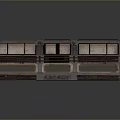 Modern Industrial Transport Pod With Metallic Exterior And Multiple Windows