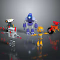 Diverse Group of Colorful Robot Characters With Various Shapes And Designs