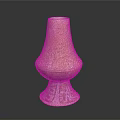 Carved Vase Sculpture with Intricate Traditional Patterns and Red Accents