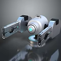 Futuristic Weapon With Silver Body And Blue Glowing Dual Mechanical Arms