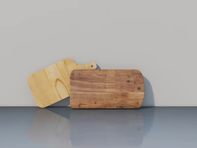 Two Wooden Cutting Boards As Essential Kitchen Tools For Home Cooking 3d model