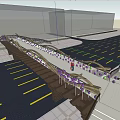 pedestrian bridge creative net red 3d model