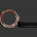 Bridgestone Car Tire With Red Ring Design And Tread Pattern Automotive Part 3d model