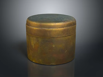 Brass Round Storage Container For Daily Life Supplies And Home Use 3d model