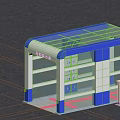 Industrial Gantry Car Wash Machine With Blue White Structure And Glass Panels