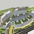 Modern Shenzhen Hospital Building With Glass Curtain Walls Green Roofs And Trees