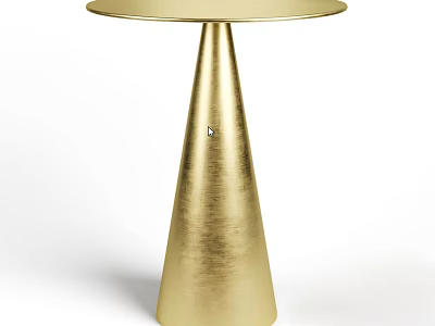 Modern Gold Side Table With Round Top And Conical Base Design 3d model
