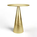 Modern Gold Side Table With Round Top And Conical Base Design 3d model