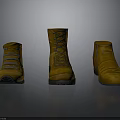 Three Pairs Of Yellow Shoes In Various Styles For Daily Use