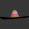 Vibrant Colorful Mexican Sombrero Hat With Wide Brim And Decorative Patterns