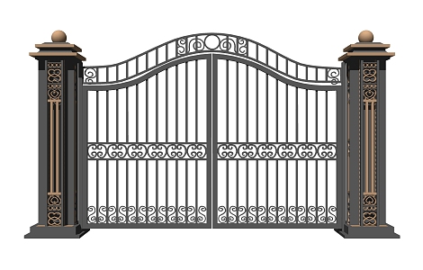 Modern gate wrought iron gate 3d model