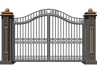 Modern gate wrought iron gate 3d model