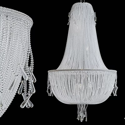 Luxurious Crystal Chandelier With Hanging Tassels And Elegant Design For Interior Decor 3d model