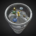 Silver Nitrogen Gas Cylinder With Metal Mesh And Valve For Industrial Applications