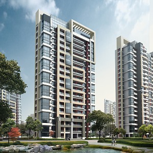 Appearance of high-rise residential buildings 3d model