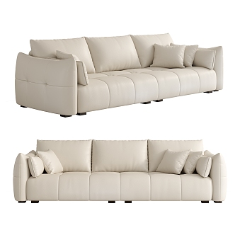 Modern Multiplayer Sofa Cream Sofa 3d model