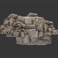 Modern Decorative Gray Rock with Irregular Shape and Rough Surface in Interior
