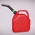 Red Jerry Can With Black Spout Green Cap And Handle For Fuel Storage