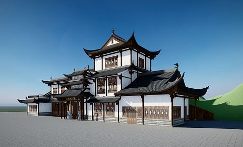 Chinese ancient building famous building 3d model